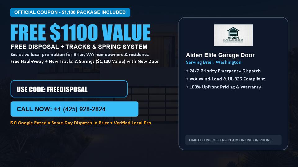 FREE Old Door Haul-Away & Heavy-Duty Tracks in Brier, WA - Aiden Elite Garage Door